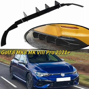 ABS Черный Автомобильный Диффузор Для Губ Заднего Бампера, Спойлер, Сплиттер Для VW Golf 8 Pro MK8 MK VIII 2021 + Нижняя защита заднего бампера 2022 2023