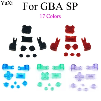 YuXi 17 цветов 1 комплект красочных сменных клавиш для GameBoy Advance SP GBA SP прозрачный набор кнопок Полный R L A B D-Pad